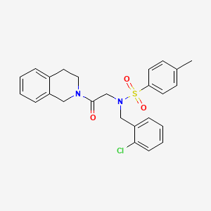 molecular formula C25H25ClN2O3S B3532236 N-(2-Chloro-benzyl)-N-[2-(3,4-dihydro-1H-isoquinolin-2-yl)-2-oxo-ethyl]-4-methyl-benzenesulfonamide 