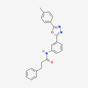 molecular formula C24H21N3O2 B3532251 N-{3-[5-(4-methylphenyl)-1,3,4-oxadiazol-2-yl]phenyl}-3-phenylpropanamide 