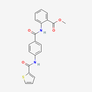 molecular formula C20H16N2O4S B3532255 methyl 2-({4-[(2-thienylcarbonyl)amino]benzoyl}amino)benzoate 
