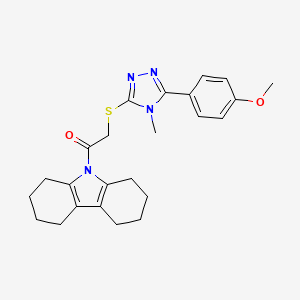 molecular formula C24H28N4O2S B3532329 9-({[5-(4-methoxyphenyl)-4-methyl-4H-1,2,4-triazol-3-yl]thio}acetyl)-2,3,4,5,6,7,8,9-octahydro-1H-carbazole 