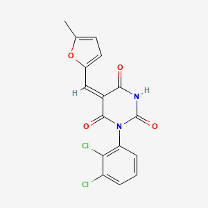 molecular formula C16H10Cl2N2O4 B3532331 1-(2,3-dichlorophenyl)-5-[(5-methyl-2-furyl)methylene]-2,4,6(1H,3H,5H)-pyrimidinetrione 