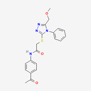 molecular formula C20H20N4O3S B3532334 N-(4-acetylphenyl)-2-{[5-(methoxymethyl)-4-phenyl-4H-1,2,4-triazol-3-yl]thio}acetamide 
