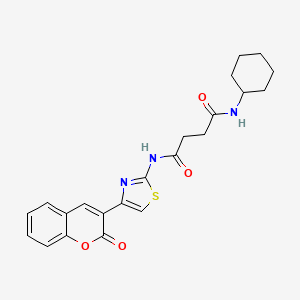 molecular formula C22H23N3O4S B3532351 N-cyclohexyl-N'-[4-(2-oxo-2H-chromen-3-yl)-1,3-thiazol-2-yl]succinamide 