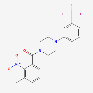 molecular formula C19H18F3N3O3 B3532371 1-(3-methyl-2-nitrobenzoyl)-4-[3-(trifluoromethyl)phenyl]piperazine 