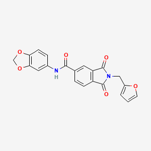 molecular formula C21H14N2O6 B3532373 N-1,3-benzodioxol-5-yl-2-(2-furylmethyl)-1,3-dioxo-5-isoindolinecarboxamide 