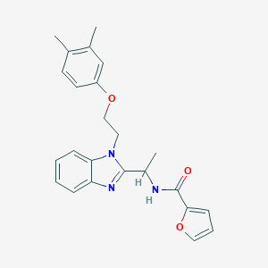 molecular formula C24H25N3O3 B353238 N-({1-[2-(3,4-dimethylphenoxy)ethyl]benzimidazol-2-yl}ethyl)-2-furylcarboxamid e CAS No. 920118-01-0