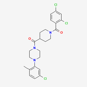 molecular formula C24H26Cl3N3O2 B3532380 1-(5-chloro-2-methylphenyl)-4-{[1-(2,4-dichlorobenzoyl)-4-piperidinyl]carbonyl}piperazine CAS No. 593261-76-8