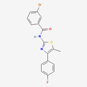 molecular formula C17H12BrFN2OS B3532388 3-bromo-N-[4-(4-fluorophenyl)-5-methyl-1,3-thiazol-2-yl]benzamide 
