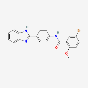 molecular formula C21H16BrN3O2 B3532393 N-[4-(1H-benzimidazol-2-yl)phenyl]-5-bromo-2-methoxybenzamide 