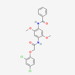 molecular formula C23H20Cl2N2O5 B3532398 N-(4-{[(2,4-dichlorophenoxy)acetyl]amino}-2,5-dimethoxyphenyl)benzamide 