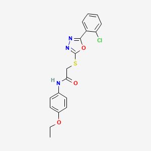 molecular formula C18H16ClN3O3S B3532406 2-{[5-(2-chlorophenyl)-1,3,4-oxadiazol-2-yl]thio}-N-(4-ethoxyphenyl)acetamide 