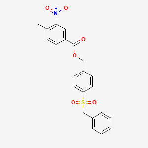 molecular formula C22H19NO6S B3532412 4-(benzylsulfonyl)benzyl 4-methyl-3-nitrobenzoate 