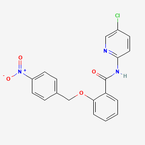 molecular formula C19H14ClN3O4 B3532414 N-(5-chloro-2-pyridinyl)-2-[(4-nitrobenzyl)oxy]benzamide 