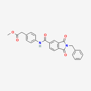 molecular formula C25H20N2O5 B3532417 methyl (4-{[(2-benzyl-1,3-dioxo-2,3-dihydro-1H-isoindol-5-yl)carbonyl]amino}phenyl)acetate 