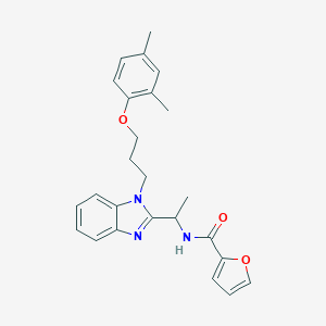 molecular formula C25H27N3O3 B353242 N-({1-[3-(2,4-dimethylphenoxy)propyl]benzimidazol-2-yl}ethyl)-2-furylcarboxami de CAS No. 919973-01-6