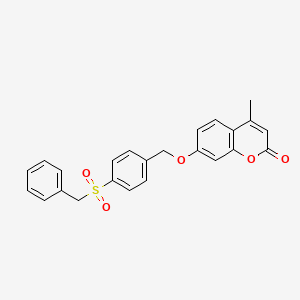 molecular formula C24H20O5S B3532423 7-{[4-(benzylsulfonyl)benzyl]oxy}-4-methyl-2H-chromen-2-one 