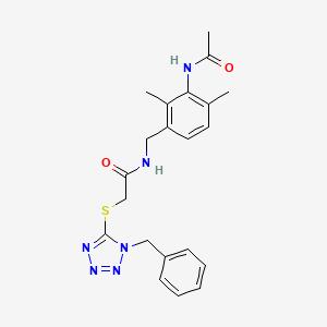 molecular formula C21H24N6O2S B3532429 N-[3-(acetylamino)-2,4-dimethylbenzyl]-2-[(1-benzyl-1H-tetrazol-5-yl)thio]acetamide 