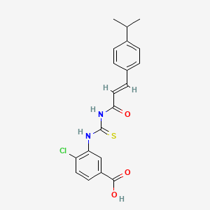 molecular formula C20H19ClN2O3S B3532435 4-chloro-3-[({[3-(4-isopropylphenyl)acryloyl]amino}carbonothioyl)amino]benzoic acid 