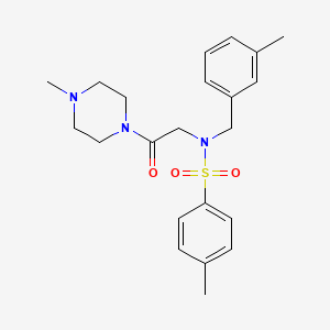 molecular formula C22H29N3O3S B3532444 4-Methyl-N-(3-methyl-benzyl)-N-[2-(4-methyl-piperazin-1-yl)-2-oxo-ethyl]-benzenesulfonamide 