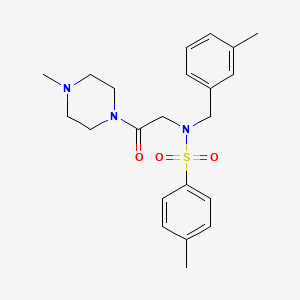 molecular formula C22H29N3O3S B3532444 4-methyl-N-[(3-methylphenyl)methyl]-N-[2-(4-methylpiperazin-1-yl)-2-oxoethyl]benzenesulfonamide 