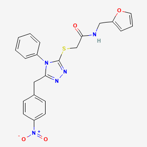 molecular formula C22H19N5O4S B3532453 N-(2-furylmethyl)-2-{[5-(4-nitrobenzyl)-4-phenyl-4H-1,2,4-triazol-3-yl]thio}acetamide 