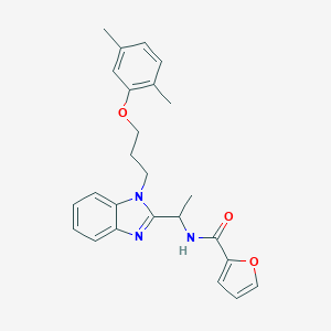 molecular formula C25H27N3O3 B353246 N-({1-[3-(2,5-dimethylphenoxy)propyl]benzimidazol-2-yl}ethyl)-2-furylcarboxami de CAS No. 919973-05-0