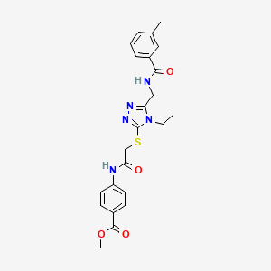 molecular formula C23H25N5O4S B3532467 methyl 4-[({[4-ethyl-5-({[(3-methylphenyl)carbonyl]amino}methyl)-4H-1,2,4-triazol-3-yl]sulfanyl}acetyl)amino]benzoate 