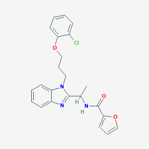 molecular formula C23H22ClN3O3 B353247 N-({1-[3-(2-chlorophenoxy)propyl]benzimidazol-2-yl}ethyl)-2-furylcarboxamide CAS No. 919973-12-9