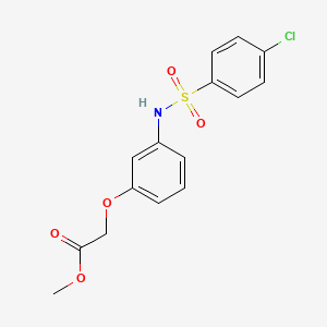 molecular formula C15H14ClNO5S B3532495 methyl (3-{[(4-chlorophenyl)sulfonyl]amino}phenoxy)acetate 