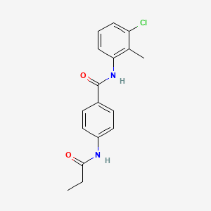 molecular formula C17H17ClN2O2 B3532533 N-(3-chloro-2-methylphenyl)-4-(propionylamino)benzamide 