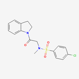 molecular formula C17H17ClN2O3S B3532537 4-chloro-N-[2-(2,3-dihydro-1H-indol-1-yl)-2-oxoethyl]-N-methylbenzenesulfonamide 