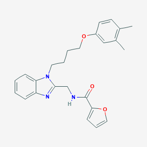 molecular formula C25H27N3O3 B353254 N-({1-[4-(3,4-dimethylphenoxy)butyl]-1H-1,3-benzodiazol-2-yl}methyl)furan-2-carboxamide CAS No. 920114-15-4