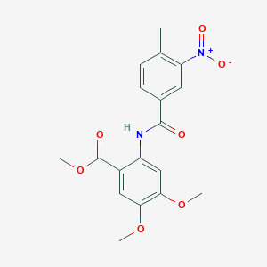 molecular formula C18H18N2O7 B3532543 methyl 4,5-dimethoxy-2-[(4-methyl-3-nitrobenzoyl)amino]benzoate 
