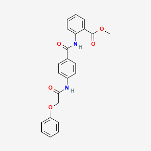 molecular formula C23H20N2O5 B3532551 methyl 2-({4-[(phenoxyacetyl)amino]benzoyl}amino)benzoate 