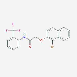 molecular formula C19H13BrF3NO2 B3532560 2-[(1-bromo-2-naphthyl)oxy]-N-[2-(trifluoromethyl)phenyl]acetamide 