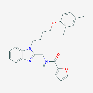 molecular formula C25H27N3O3 B353257 N-({1-[4-(2,4-dimethylphenoxy)butyl]-1H-1,3-benzodiazol-2-yl}methyl)furan-2-carboxamide CAS No. 920113-94-6