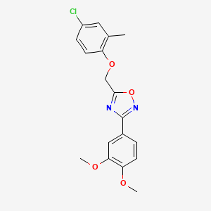 molecular formula C18H17ClN2O4 B3532579 5-[(4-chloro-2-methylphenoxy)methyl]-3-(3,4-dimethoxyphenyl)-1,2,4-oxadiazole 