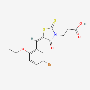 molecular formula C16H16BrNO4S2 B3532581 3-[5-(5-bromo-2-isopropoxybenzylidene)-4-oxo-2-thioxo-1,3-thiazolidin-3-yl]propanoic acid 