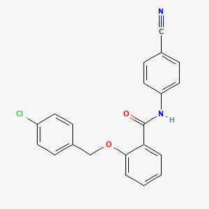 molecular formula C21H15ClN2O2 B3532584 2-[(4-chlorobenzyl)oxy]-N-(4-cyanophenyl)benzamide 