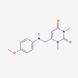 molecular formula C14H17N3O3 B3532604 6-{[(4-methoxyphenyl)amino]methyl}-1,3-dimethyl-2,4(1H,3H)-pyrimidinedione 