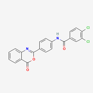 molecular formula C21H12Cl2N2O3 B3532618 3,4-dichloro-N-[4-(4-oxo-4H-3,1-benzoxazin-2-yl)phenyl]benzamide 