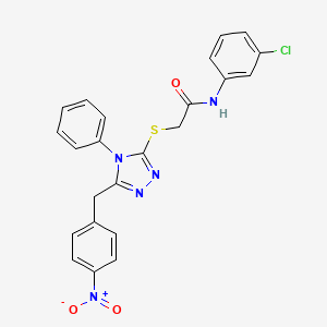 molecular formula C23H18ClN5O3S B3532623 N-(3-chlorophenyl)-2-{[5-(4-nitrobenzyl)-4-phenyl-4H-1,2,4-triazol-3-yl]thio}acetamide 