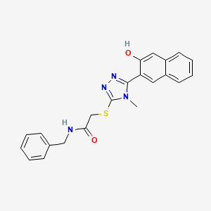 molecular formula C22H20N4O2S B3532662 N-benzyl-2-{[5-(3-hydroxy-2-naphthyl)-4-methyl-4H-1,2,4-triazol-3-yl]thio}acetamide 