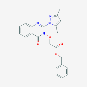 molecular formula C22H20N4O4 B353267 Benzyl 2-[2-(3,5-dimethylpyrazol-1-yl)-4-oxoquinazolin-3-yl]oxyacetate CAS No. 850901-68-7