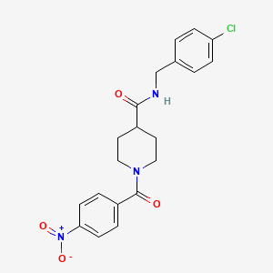 molecular formula C20H20ClN3O4 B3532678 N-(4-chlorobenzyl)-1-(4-nitrobenzoyl)-4-piperidinecarboxamide 