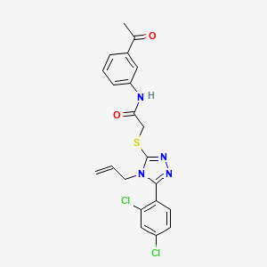 molecular formula C21H18Cl2N4O2S B3532732 N-(3-acetylphenyl)-2-{[4-allyl-5-(2,4-dichlorophenyl)-4H-1,2,4-triazol-3-yl]thio}acetamide 