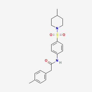 molecular formula C21H26N2O3S B3532752 2-(4-methylphenyl)-N-{4-[(4-methyl-1-piperidinyl)sulfonyl]phenyl}acetamide 