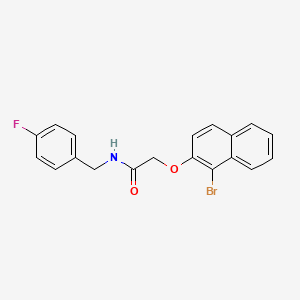 molecular formula C19H15BrFNO2 B3532755 2-[(1-bromo-2-naphthyl)oxy]-N-(4-fluorobenzyl)acetamide 