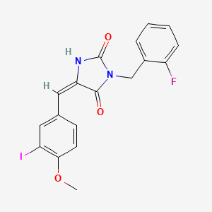 3-(2-fluorobenzyl)-5-(3-iodo-4-methoxybenzylidene)-2,4-imidazolidinedione