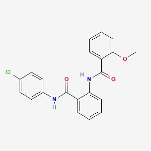 molecular formula C21H17ClN2O3 B3532781 N-(2-{[(4-chlorophenyl)amino]carbonyl}phenyl)-2-methoxybenzamide 